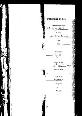 Passport Application of Dalli Vincenzo