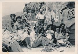 The Pizzuto and Salomone families outside the Pizzuto family cave at Dingli Cliffs