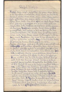 A handwritten story by Karmenu Gruppetta titled “Rafel Rapa”