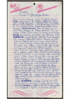 A handwritten story by Karmenu Gruppetta titled “Diana, Susan t’ Għajnejha ħodor”. The last page a different story might be being told, titled “Linda Capricciosa ta’ [?]”