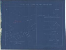 Blueprint of plan showing in red the proposed position of the new traffic island in Tower road Sliema.