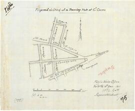 Plan showing the proposed shifting of tramway pole at Strada Sa Sebastiano in Casal Curmi