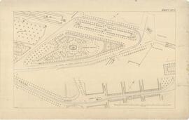 Plan of Floriana showing in blue the tramway carriageway along Strada Sant Anna, Duke of York Avenue and Strada Giardino.