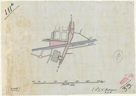 Detail plan of the Attard railway station - in blue the train tracks.