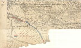 Plan of Strada Fleur De Lis showing in red the trach completed and in blue the track not entirely completed.