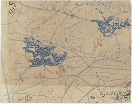 Map of central Malta showing points 1 and 2 near Hamrun and points 3 ,4 aand 5 near Casal Curmi.