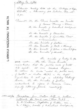Minutes of Cabinet Meeting held on 3 October 1962