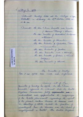 Minutes of Cabinet Meeting held on 27 October 1962