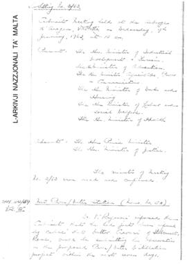 Minutes of Cabinet Meeting held on 9 January 1963