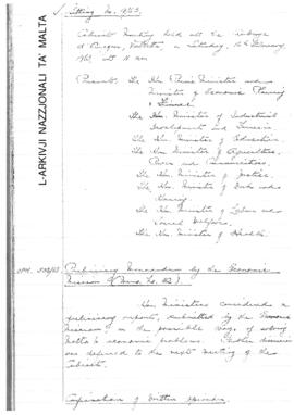 Minutes of Cabinet Meeting held on 16 February 1963