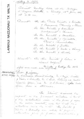 Minutes of Cabinet Meeting held on 18 June 1963