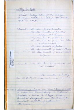 Minutes of Cabinet Meeting held on 27 December 1963