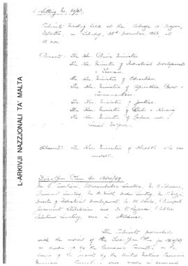 Minutes of Cabinet Meeting held on 28 December 1963