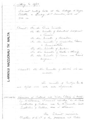 Minutes of Cabinet Meeting held on 31 December 1963