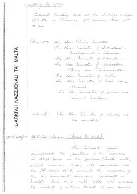 Minutes of Cabinet Meeting held on 16 January 1964