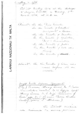 Minutes of Cabinet Meeting held on 2 March 1964