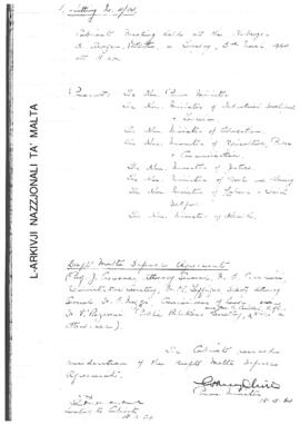 Minutes of Cabinet Meeting held on 3 March 1964