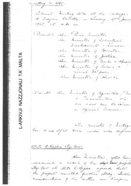 Minutes of Cabinet Meeting held on 27 January 1965