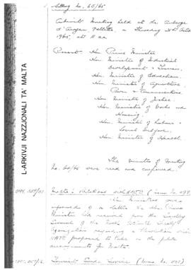 Minutes of Cabinet Meeting held on 21 October 1965