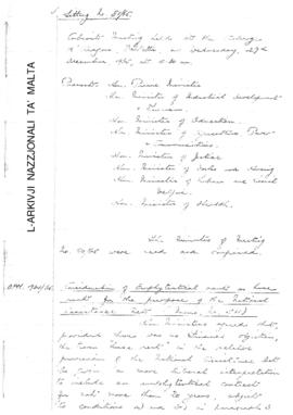 Minutes of Cabinet Meeting held on 29 December 1965