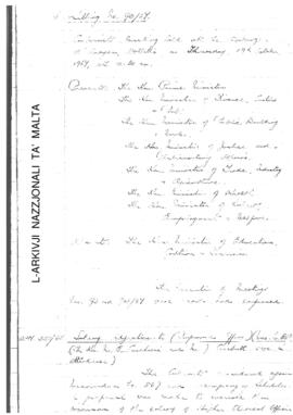 Minutes of Cabinet Meeting held on 19 October 1967