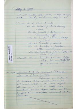 Minutes of Cabinet Meeting held on 30 November 1967