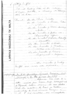 Minutes of Cabinet Meeting held on 8 February 1968