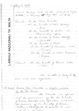 Minutes of Cabinet Meeting held on 28 May 1968