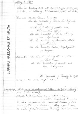 Minutes of Cabinet Meeting held on 7 December 1968