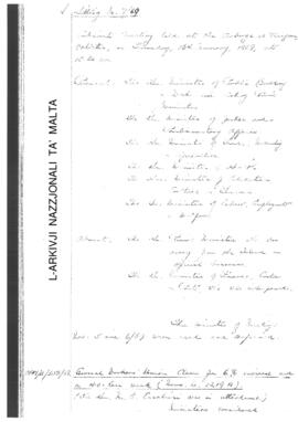 Minutes of Cabinet Meeting held on 16 January 1969