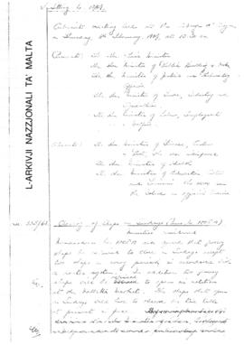 Minutes of Cabinet Meeting held on 6 February 1969