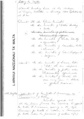 Minutes of Cabinet Meeting held on 23 September 1969