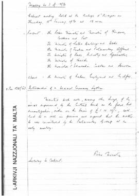 Minutes of Cabinet Meeting held on 15 January 1970