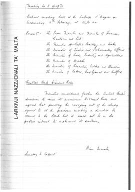 Minutes of Cabinet Meeting held on 11 February 1970