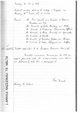 Minutes of Cabinet Meeting held on 26 March 1970