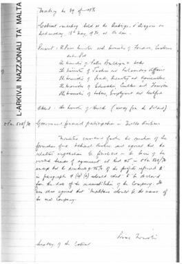 Minutes of Cabinet Meeting held on 13 May 1970