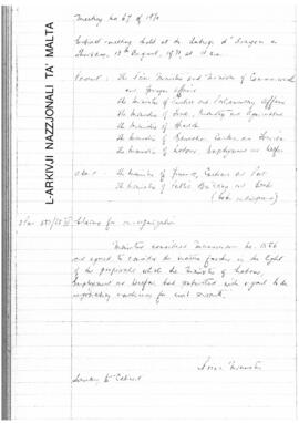 Minutes of Cabinet Meeting held on 13 August 1970