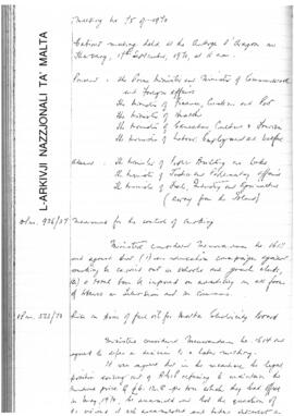 Minutes of Cabinet Meeting held on 17 September 1970