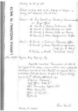 Minutes of Cabinet Meeting held on 25 September 1970