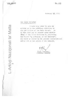 Attorney General's opinion as to the privilege attaching to the publication of the Murie Report