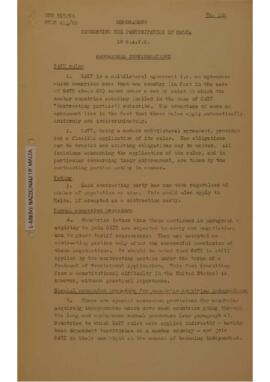 Participation of Malta in GATT