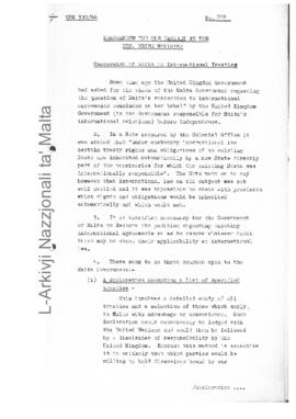 Succession of Malta to International Treaties