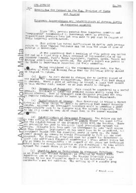 Temporary Accomodation and Rehabilitation of Persons living in dangerous premises