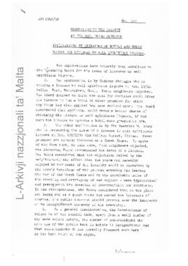 Application by operators and guest houses for licenses to sell spiritous liquors