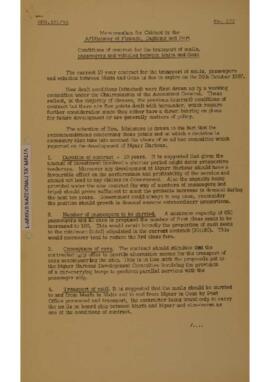 Conditions of contract for the transport of mails, passengers and vehicles between Malta and Gozo