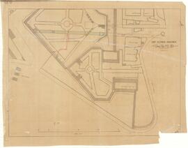 Plan showing in red the proposed telephony tunnels and chamber in St. Philips Bastion in Floriana.